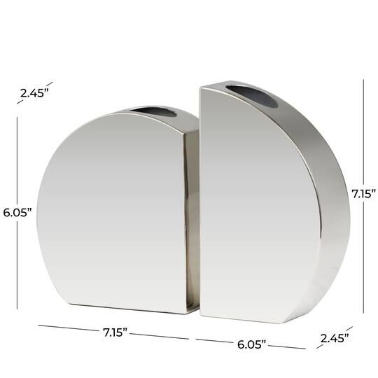 Silver Mirror Finish Stainless Steel Vase Set